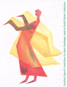 Eurythmy Figure R, hand-drawn by Marta Stemberger, based on Rudolf Steiner's indications