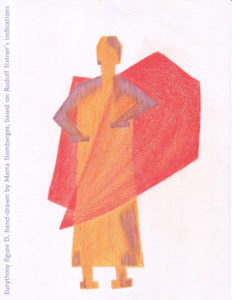 Eurythmy figure D, hand-drawn by Marta Stemberger, based on Rudolf Steiner's indications