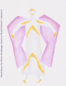 Eurythmy figure L, hand-drawn by Marta Stemberger, based on Rudolf Steiner's indications