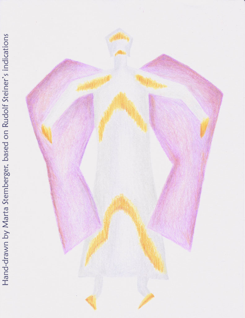 Eurythmy figure L, hand-drawn by Marta Stemberger, based on Rudolf Steiner's indications